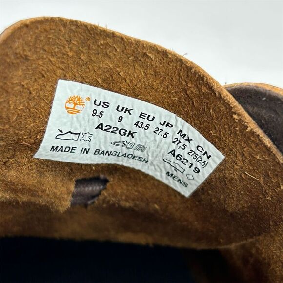 Timberland Men's Brown Leather Ortholite Chukka Boots Size 9.5 Lace Up Casual - Picture 11 of 13